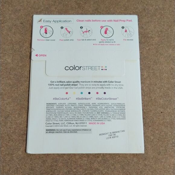 NWT color street nail wraps manicure midnight in manhattan solid black goth d - Picture 3 of 6